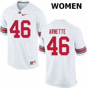 Women's Ohio State Buckeyes #46 Damon Arnette White Nike NCAA College Football Jersey Comfortable QQO5644UY